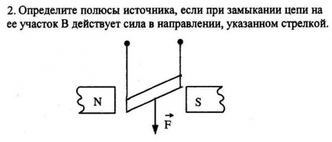 Полюса источника тока на схеме