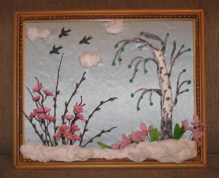 Весенняя картина своими руками